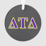 Delta Tau Delta Yellow And Purple Letters Ornament at Zazzle