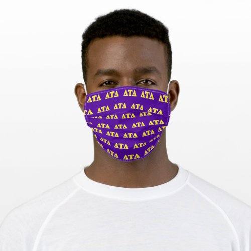 Delta Tau Delta Yellow Letters Adult Cloth Face Mask