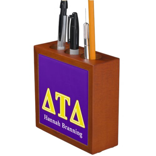 Delta Tau Delta Yellow Letters Desk Organizer