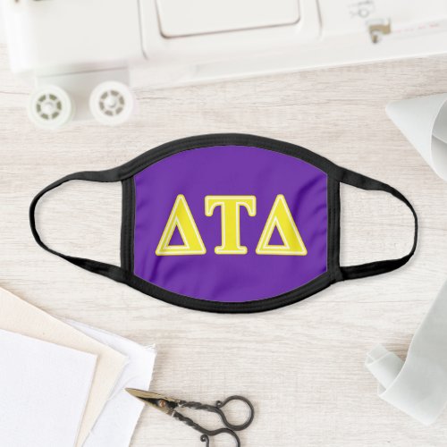 Delta Tau Delta Yellow Letters Face Mask