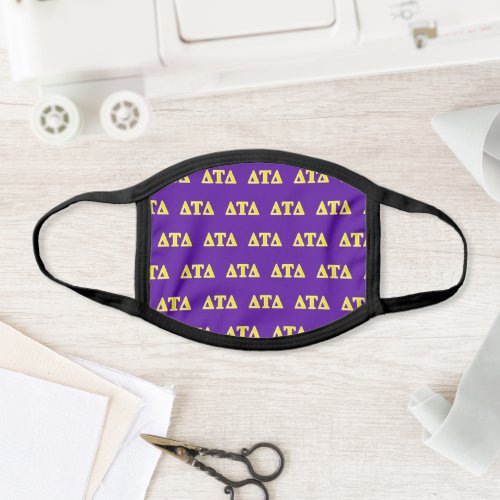 Delta Tau Delta Yellow Letters Face Mask