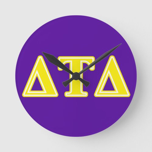 Delta Tau Delta Yellow Letters Round Clock