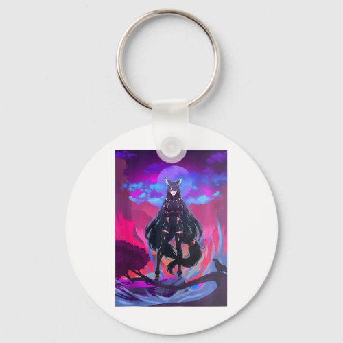 Delta _ The Eminence In Shadow red And Blue Theme Keychain