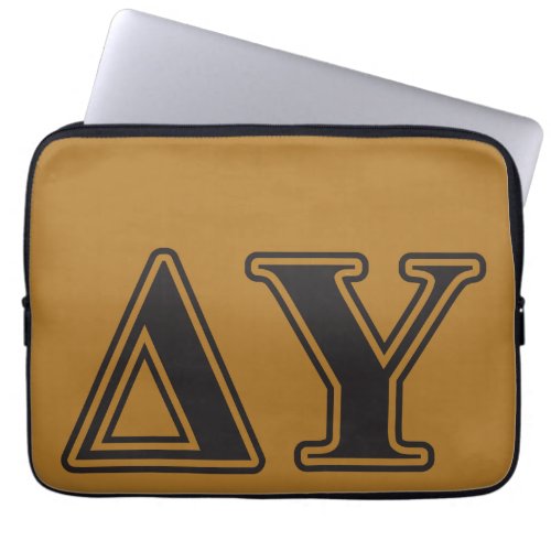 Delta Upsilon Black Letters Laptop Sleeve