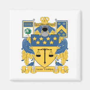 Delta Upsilon Fraternity Blue & Gold Coat of Arms Magnet