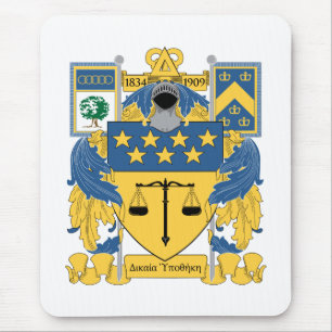 Delta Upsilon Fraternity Blue & Gold Coat of Arms Mouse Pad