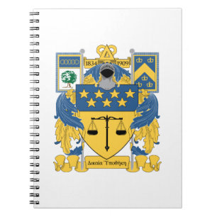 Delta Upsilon Fraternity Blue & Gold Coat of Arms Notebook