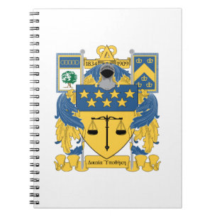 Delta Upsilon Fraternity Blue & Gold Coat of Arms Notebook