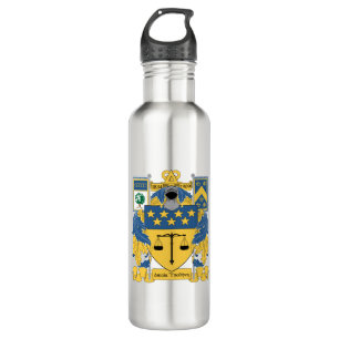 Delta Upsilon Fraternity Blue & Gold Coat of Arms Stainless Steel Water Bottle