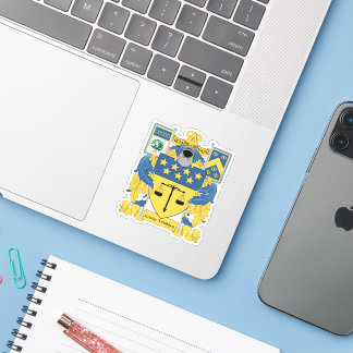 Delta Upsilon Fraternity Blue & Gold Coat of Arms Sticker