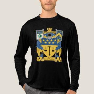 Delta Upsilon Fraternity Blue & Gold Coat of Arms Tri-Blend Shirt