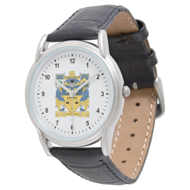 Delta Upsilon Fraternity Blue & Gold Coat of Arms Watch (Angled)