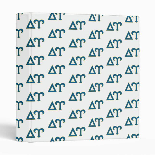 Delta Upsilon Fraternity Greek Letters Blue & Gold 3 Ring Binder (Front/Spine)