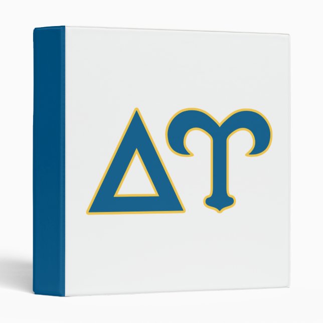 Delta Upsilon Fraternity Greek Letters Blue & Gold 3 Ring Binder (Front/Spine)