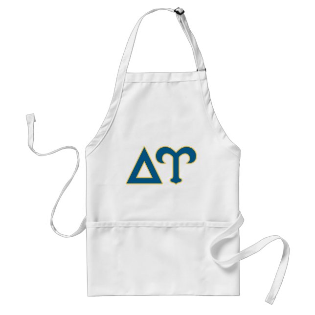Delta Upsilon Fraternity Greek Letters Blue & Gold Adult Apron (Front)