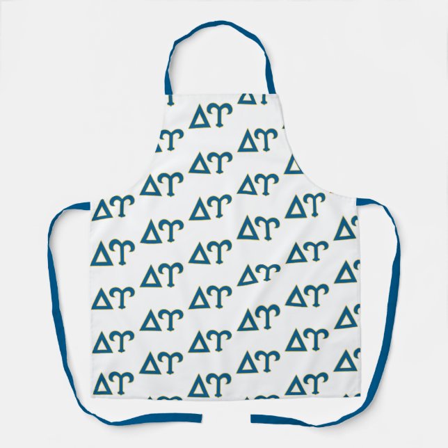 Delta Upsilon Fraternity Greek Letters Blue & Gold Apron (Front)