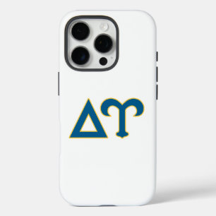 Delta Upsilon Fraternity Greek Letters Blue & Gold iPhone 16 Pro Case