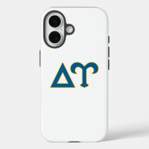 Delta Upsilon Fraternity Greek Letters Blue & Gold iPhone 16 Case