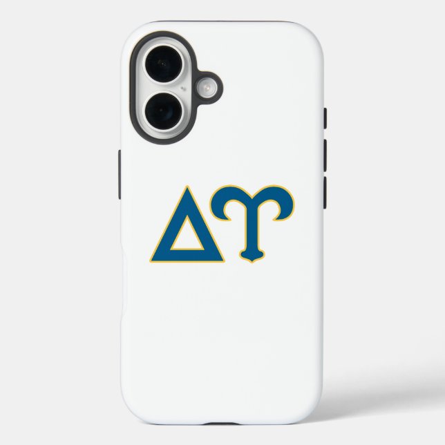 Delta Upsilon Fraternity Greek Letters Blue & Gold Case-Mate iPhone Case (Back)