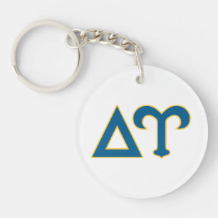 Delta Upsilon Fraternity Greek Letters Blue & Gold Keychain