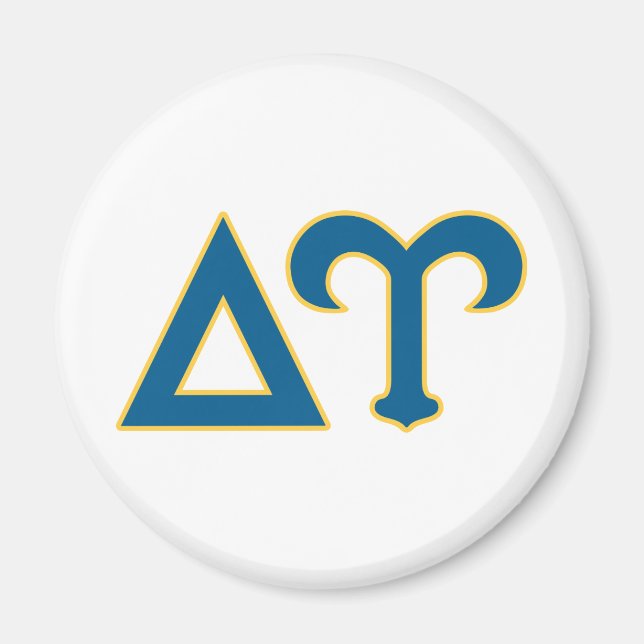 Delta Upsilon Fraternity Greek Letters Blue & Gold Magnet (Front)