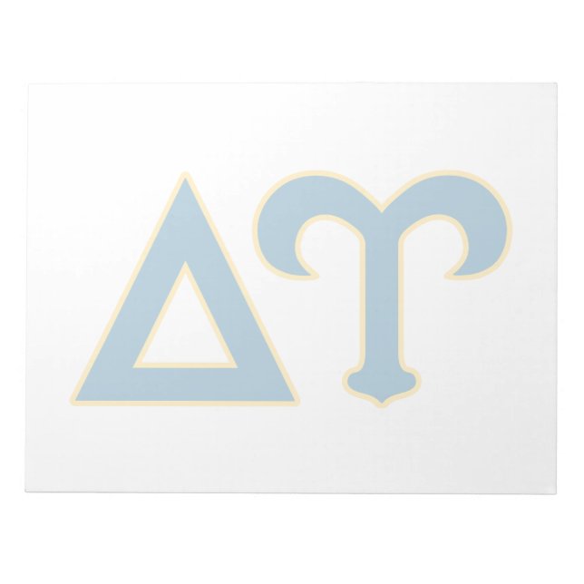 Delta Upsilon Fraternity Greek Letters Blue & Gold Notepad (Front)