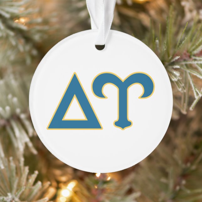Delta Upsilon Fraternity Greek Letters Blue & Gold Ornament (Tree)