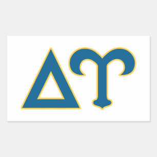 Delta Upsilon Fraternity Greek Letters Blue & Gold Rectangular Sticker