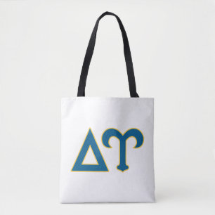 Delta Upsilon Fraternity Greek Letters Blue & Gold Tote Bag
