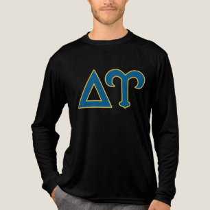 Delta Upsilon Fraternity Greek Letters Blue & Gold Tri-Blend Shirt