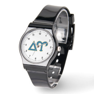 Delta Upsilon Fraternity Greek Letters Blue & Gold Watch