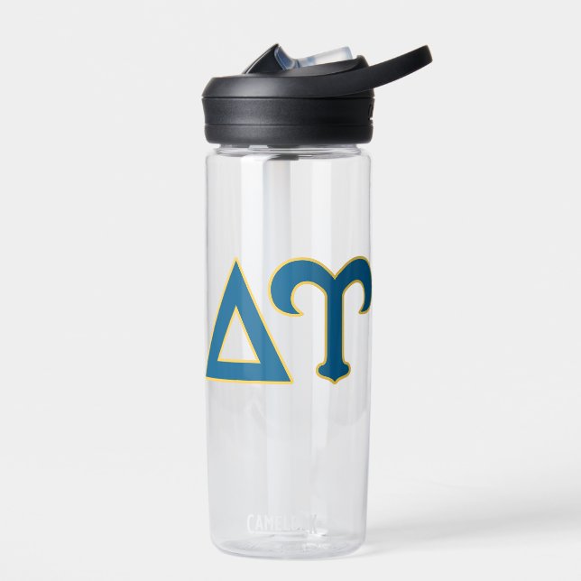 Delta Upsilon Fraternity Greek Letters Blue & Gold Water Bottle (Left)