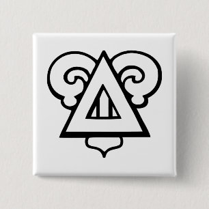Delta Upsilon Fraternity Iconic Triangle Logo Button