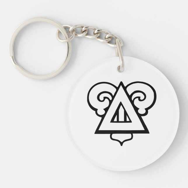 Delta Upsilon Fraternity Iconic Triangle Logo Keychain (Front)