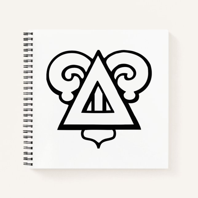 Delta Upsilon Fraternity Iconic Triangle Logo Notebook (Front)