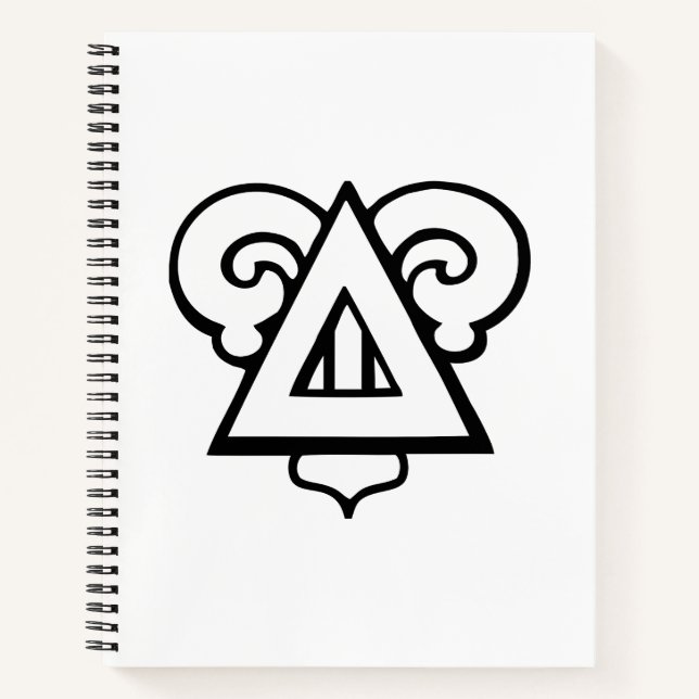 Delta Upsilon Fraternity Iconic Triangle Logo Notebook (Front)