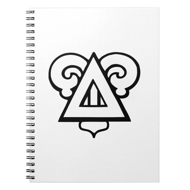 Delta Upsilon Fraternity Iconic Triangle Logo Notebook (Front)