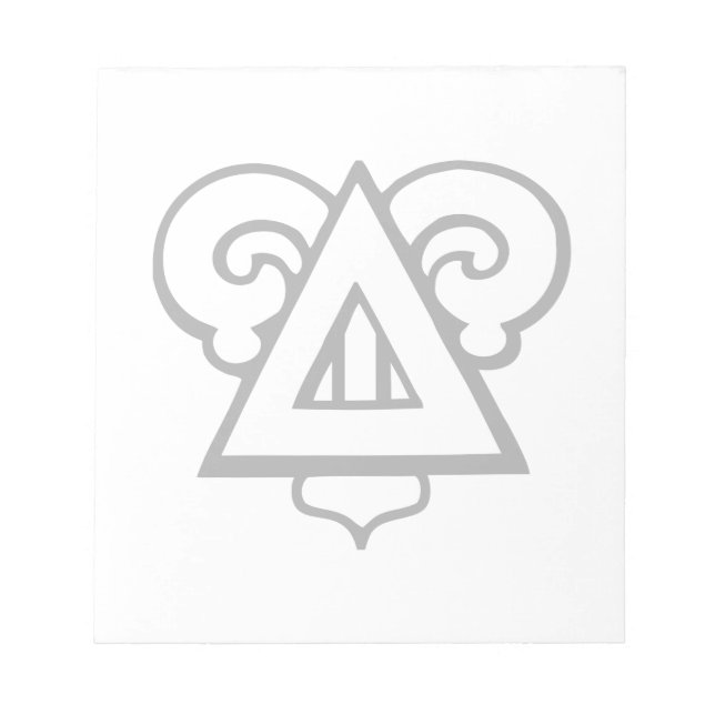 Delta Upsilon Fraternity Iconic Triangle Logo Notepad (Front)