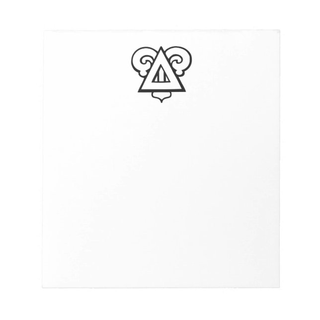 Delta Upsilon Fraternity Iconic Triangle Logo Notepad (Front)