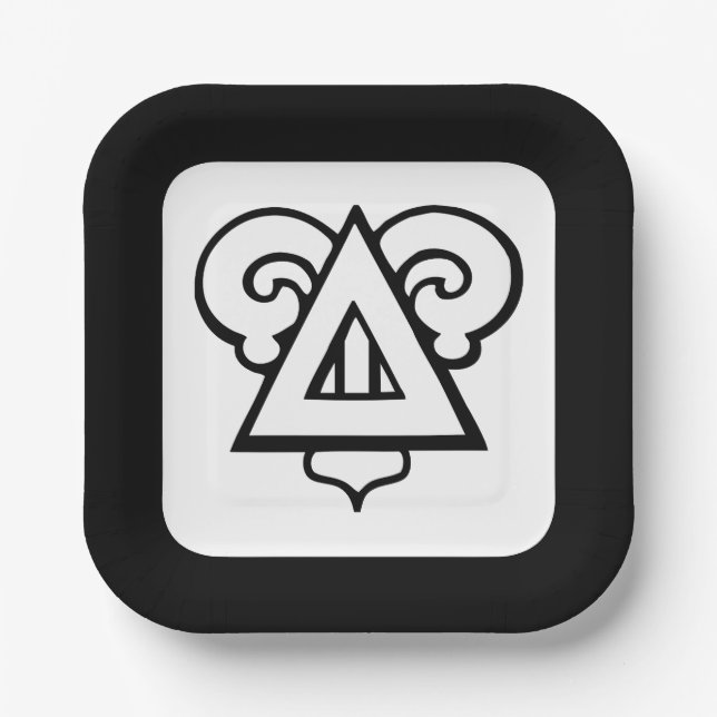 Delta Upsilon Fraternity Iconic Triangle Logo Paper Plates (Front)