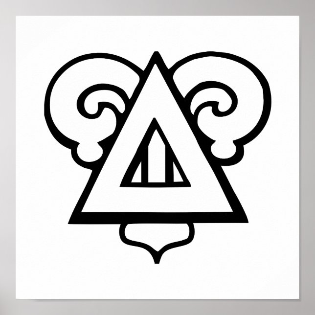 Delta Upsilon Fraternity Iconic Triangle Logo Poster (Front)