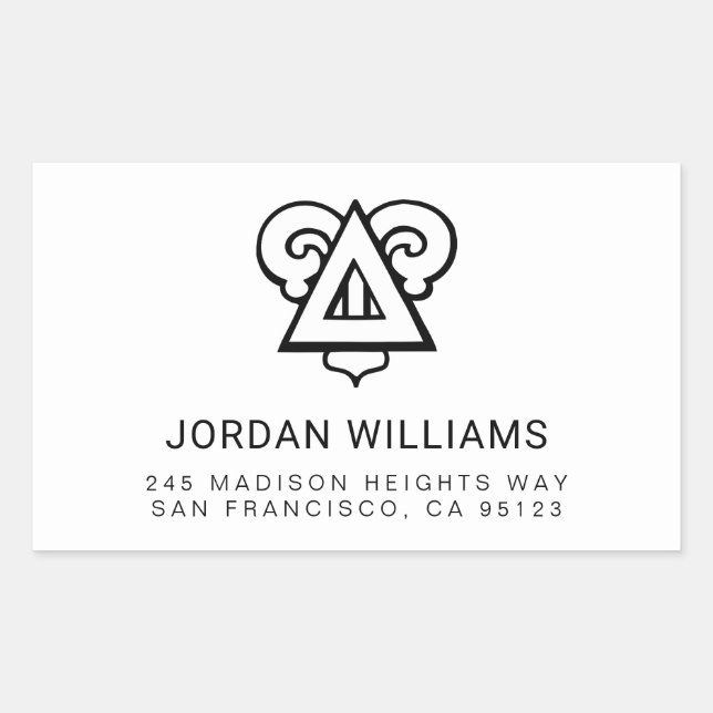 Delta Upsilon Fraternity Iconic Triangle Logo Rectangular Sticker (Front)