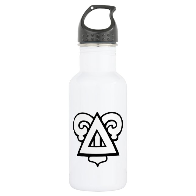 Delta Upsilon Fraternity Iconic Triangle Logo Stainless Steel Water Bottle (Front)