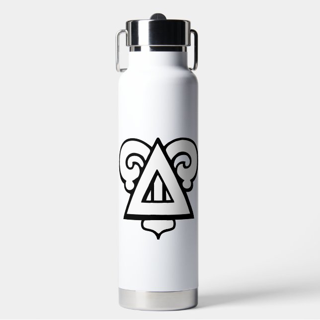 Delta Upsilon Fraternity Iconic Triangle Logo Water Bottle (Front)