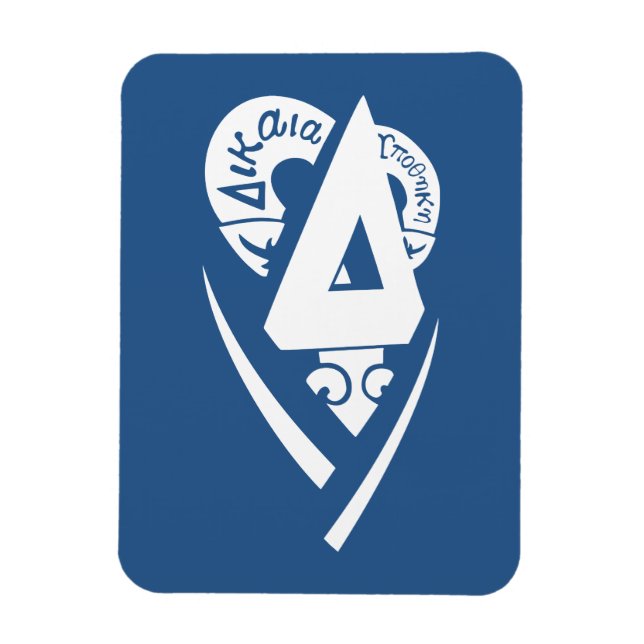 Delta Upsilon Fraternity Logo White on Blue Magnet (Vertical)