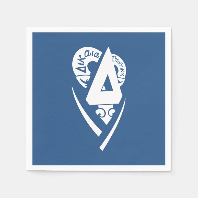 Delta Upsilon Fraternity Logo White on Blue Napkins (Front)