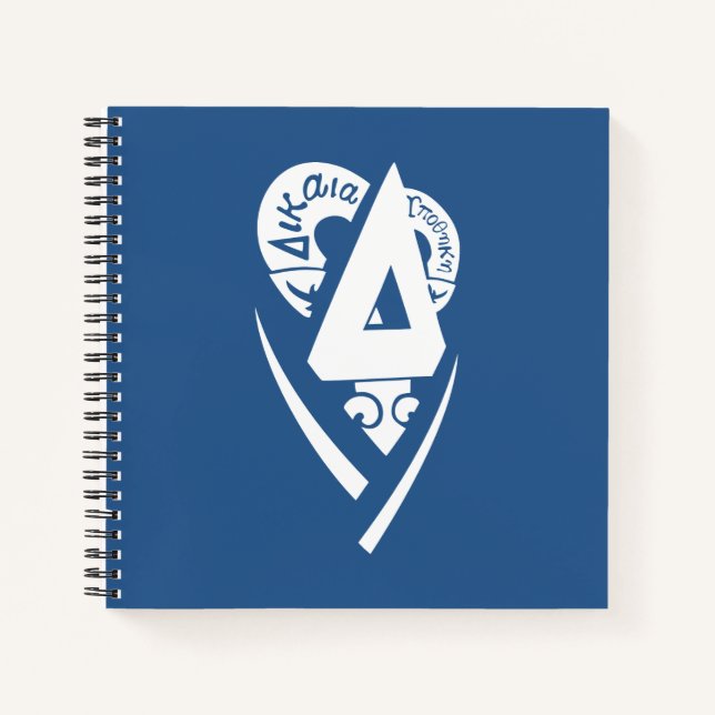 Delta Upsilon Fraternity Logo White on Blue Notebook (Front)