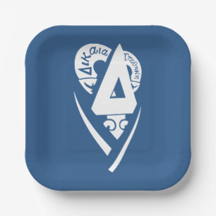 Delta Upsilon Fraternity Logo White on Blue Paper Plates