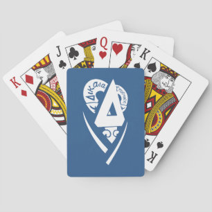 Delta Upsilon Fraternity Logo White on Blue Poker Cards