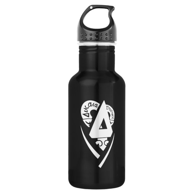 Delta Upsilon Fraternity Logo White on Blue Stainless Steel Water Bottle (Front)